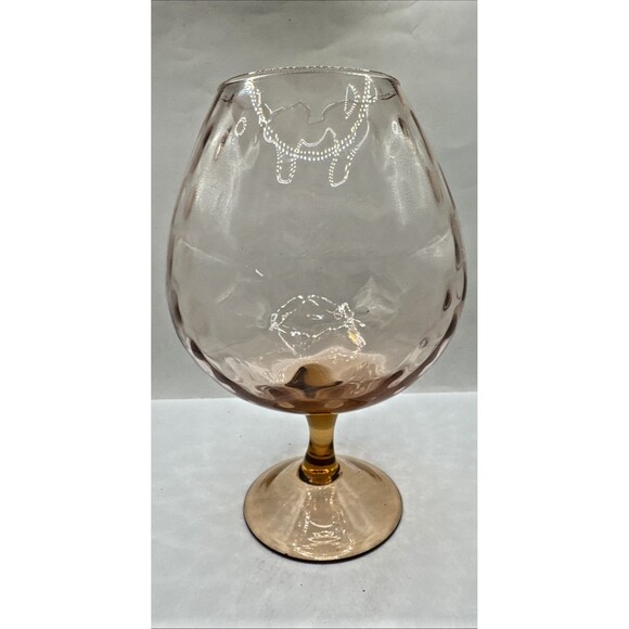 Empoli Other - MCM Vtg Empoli Italian Pink Optic Blown Glass Vase Brandy Snifter Footed Bowl